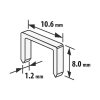 Tűzőkapocs - 1,2x10,6x8 mm - 1000 db - 10443