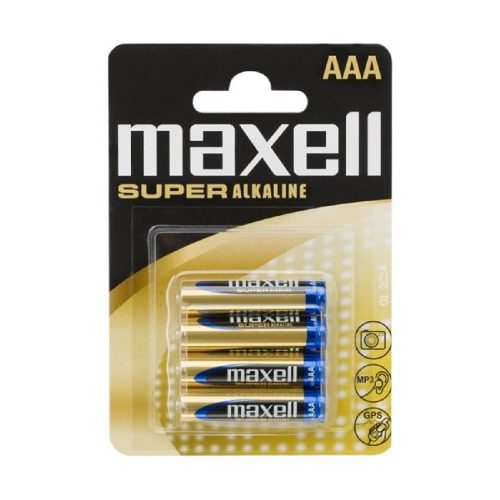 Mikroceruza elem AAA LR03 Super Alkaline 1,5V 4 db - MAXELL 18731