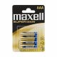 Mikroceruza elem AAA LR03 Super Alkaline 1,5V 4 db - MAXELL 18731