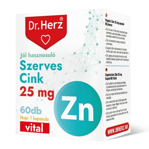 SZERVES CINK 25 MG - 60 db étrend-kiegészítő kapszula - Dr. Herz