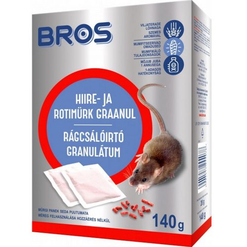 Rágcsálóirtó granulátum 140 g 29ppm B1639 - BROS