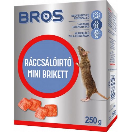 Rágcsálóirtó mini brikett 250 g 29ppm B1700 - BROS