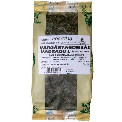 VARGÁNYAGOMBÁS VADRAGU fűszerkeverék 30 g