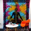 Indiai Pamut ágytakaró - falidísz - Chakra Buddha - 230x200 cm