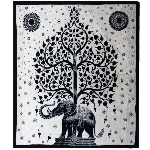 Pamut ágytakaró - falidísz - Mono - Elephant Tree - 230x200 cm