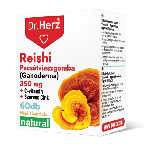 GANODERMA - REISHI - PECSÉTVIASZGOMBA - 60 db étrend-kiegészítő kapszula - Dr. Herz