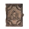 Bőrkötésű kézműves notesz - Triquetra - 17,5x12,5x3 cm