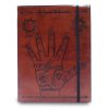 Bőrkötésű kézműves napló - PALMISTRY - 15,5x20,5x2,5 cm