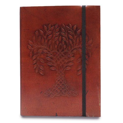 Bőrkötésű kézműves napló - TREE OF LIFE - 18x13x2,5 cm