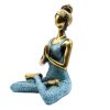 Yoga Lady Szobrocska - Bronz-Türkiz - 24 cm