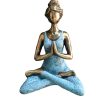 Yoga Lady Szobrocska - Bronz-Türkiz - 24 cm