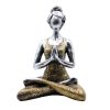 Yoga Lady Szobrocska - Ezüst-Arany - 24 cm