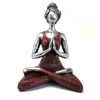 Yoga Lady Szobrocska - Ezüst-Bordó - 24 cm